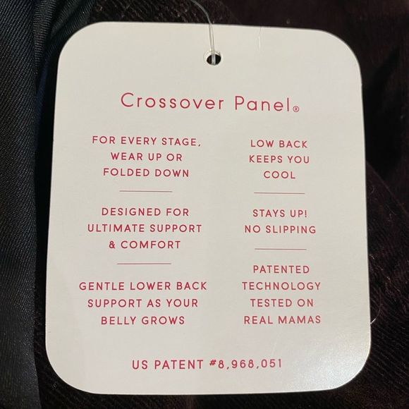 Ingrid Isabel Maternity Corduroy Crossover Panel Skinny Burgundy Pants Sz 8/29R - Picture 13 of 16